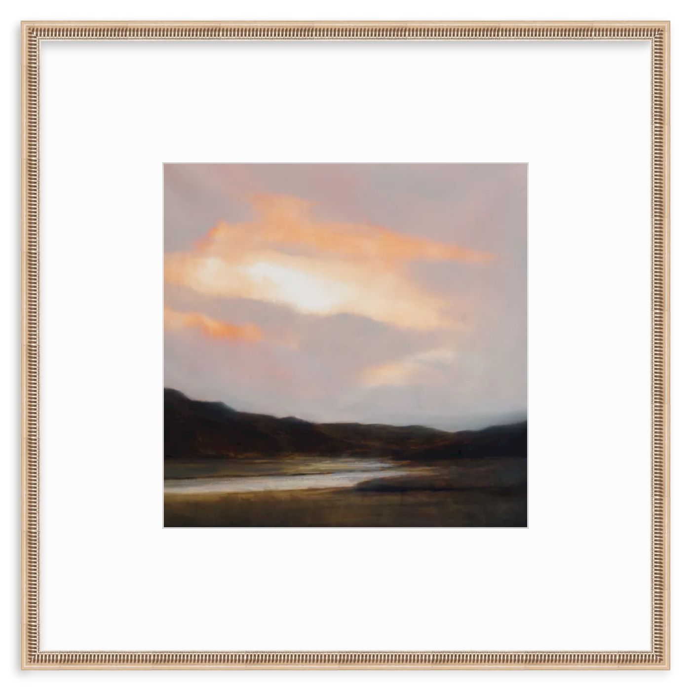 Glow on the Horizon, 31x31" framed print